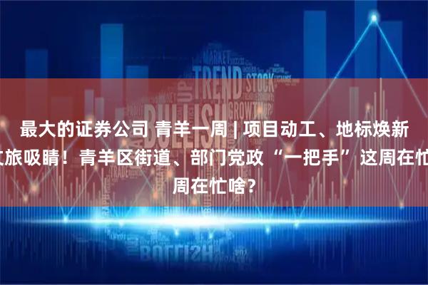最大的证券公司 青羊一周 | 项目动工、地标焕新、文旅吸睛！青羊区街道、部门党政 “一把手” 这周在忙啥？