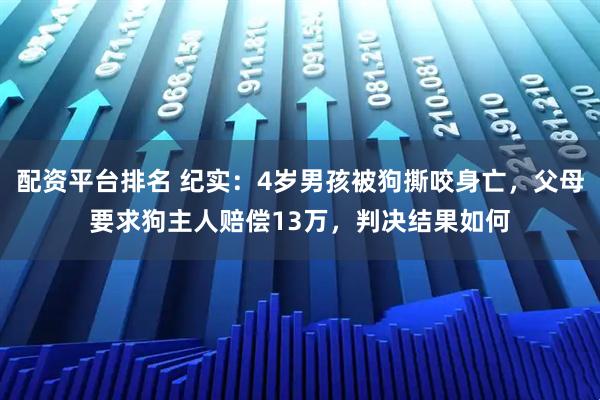 配资平台排名 纪实：4岁男孩被狗撕咬身亡，父母要求狗主人赔偿13万，判决结果如何